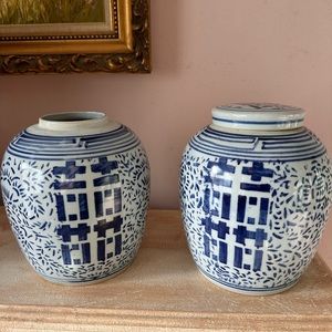 Elegant Blue and White Ceramic Piece